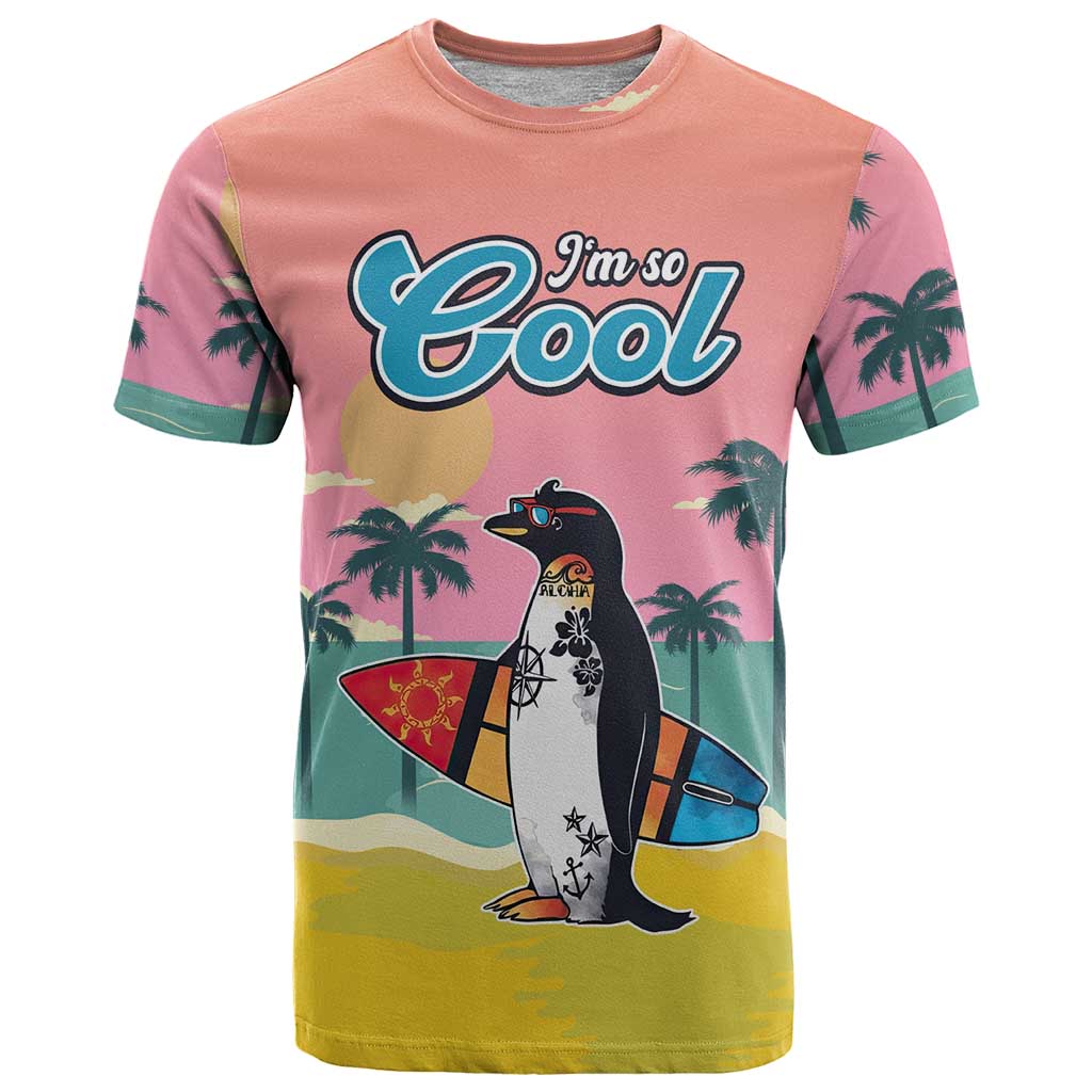 Penguin Im So Cool Christmas T-Shirt Xmas Holiday Patterns Graphic Tee