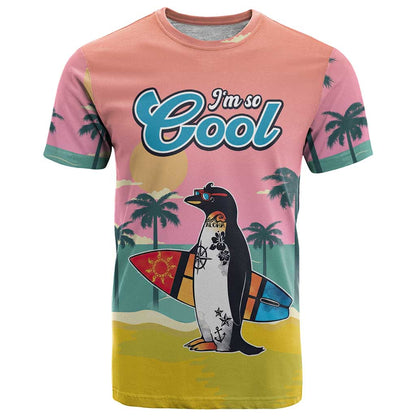 Penguin Im So Cool Christmas T-Shirt Xmas Holiday Patterns Graphic Tee