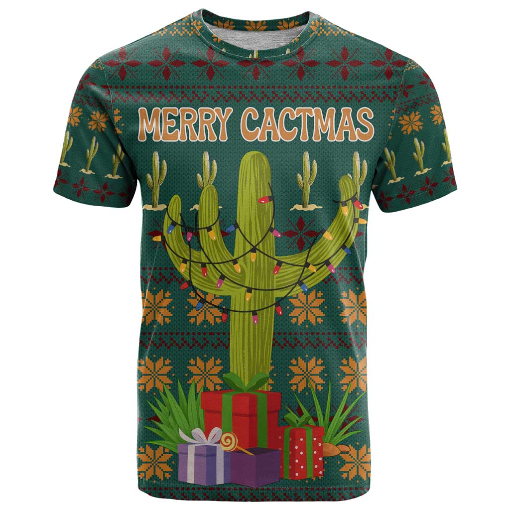 Cactus Gifts Christmas T-Shirt Xmas Holiday Patterns Graphic Tee