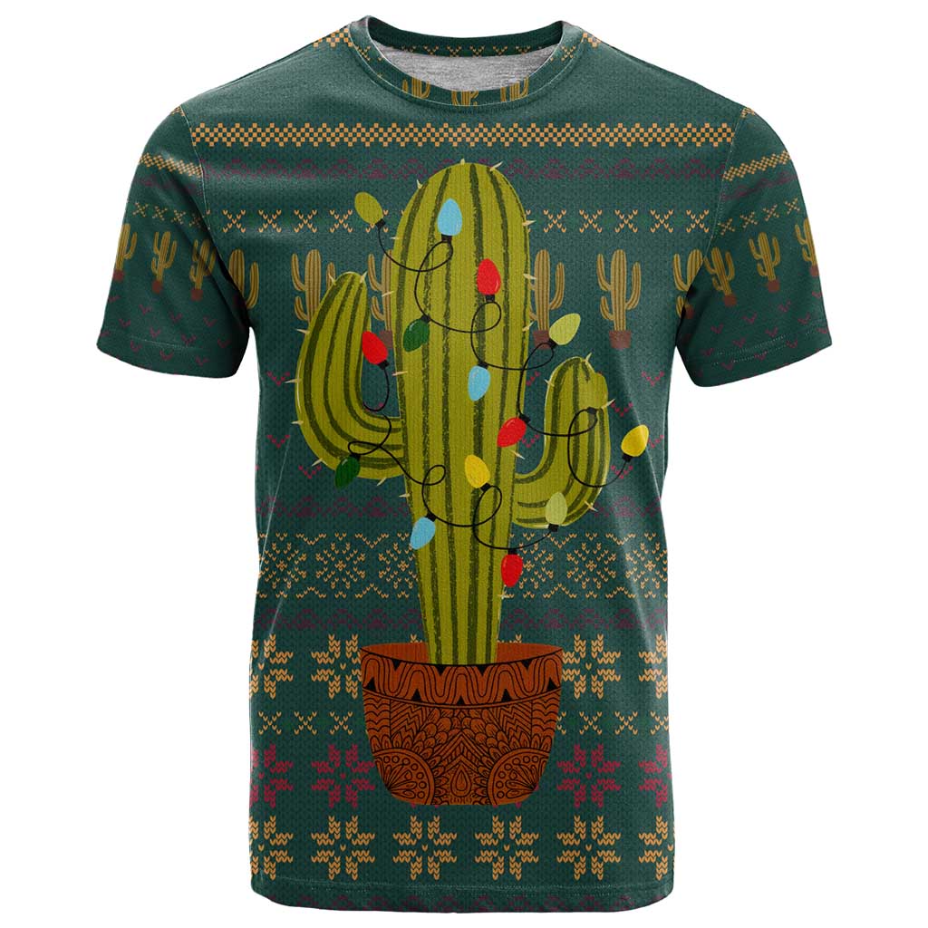 Cactus Christmas T-Shirt Xmas Holiday Patterns Graphic Tee