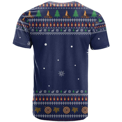 Camping I Hate People Christmas T-Shirt Xmas Holiday Patterns Graphic Tee