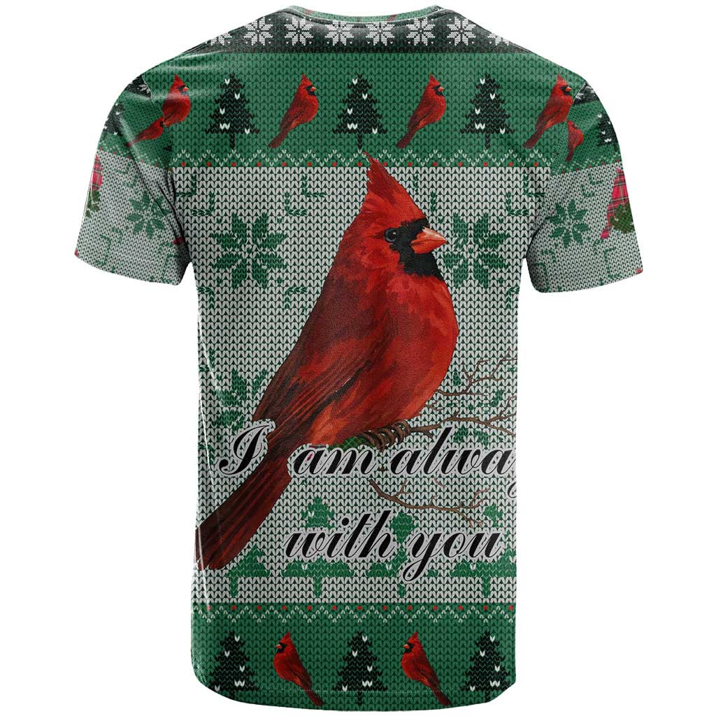 Cardinal I am Always With You Christmas T-Shirt Xmas Holiday Patterns Graphic Tee