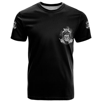 I Do What I Want Skull Black And White T-Shirt Graphic Tee