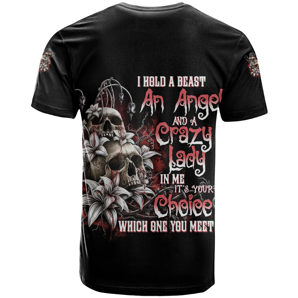 I Hold A Beast An Angel And A Crazy Lady In Me T-Shirt Graphic Tee