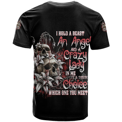 I Hold A Beast An Angel And A Crazy Lady In Me T-Shirt Graphic Tee