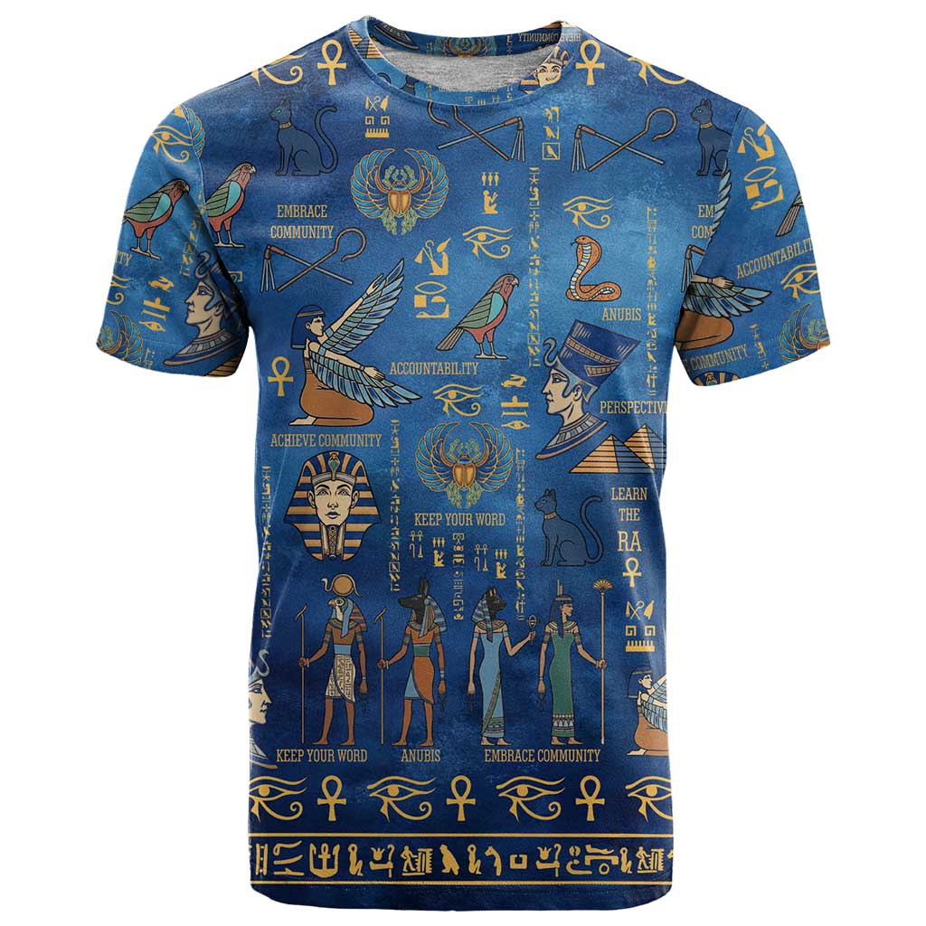 Echoes of Kemet T-Shirt African Pharaohs, Anubis and Symbolic Motifs Graphic Tee