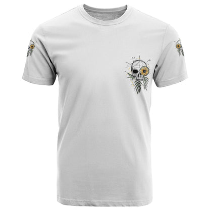 She Is Sunshine Skull Sunflower T-Shirt Graphic Tee