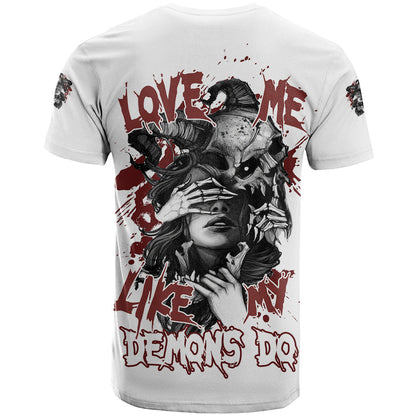 Love Me Like My Demons Do Skull T-Shirt Graphic Tee