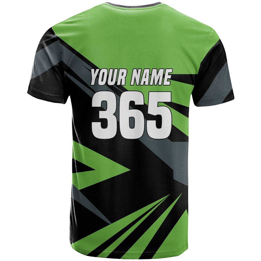 Custom Green Extreme Motocross T-Shirt Dirt Bike Rider Design Graphic Tee