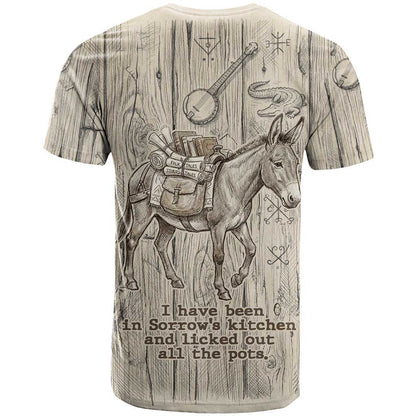 Zora Neale Hurston T-Shirt Rustic Wood Engraved Style Illustration Joyful Portrait with Book and Map Donkey Graphic Tee