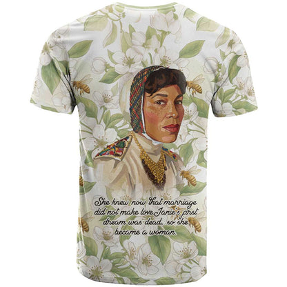 Zora Neale Hurston T-Shirt Floral Illustration Featuring Janies Dream from Their Eyes Were Watching God Graphic Tee