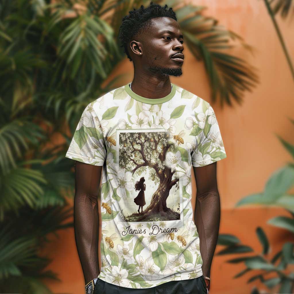 Zora Neale Hurston T-Shirt Floral Illustration Featuring Janies Dream from Their Eyes Were Watching God Graphic Tee