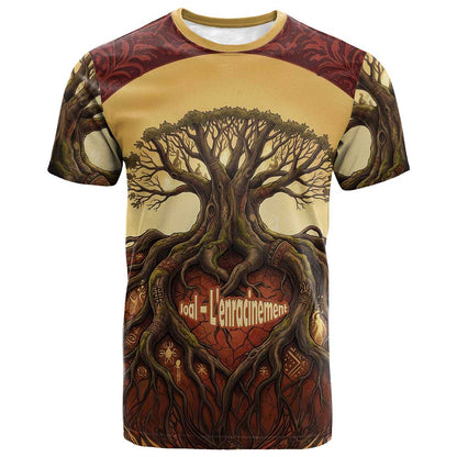Léopold Sédar Senghor T-Shirt Sacred Baobab Tree Design African Roots and Symbols Theme Negritude Movement Graphic Tee