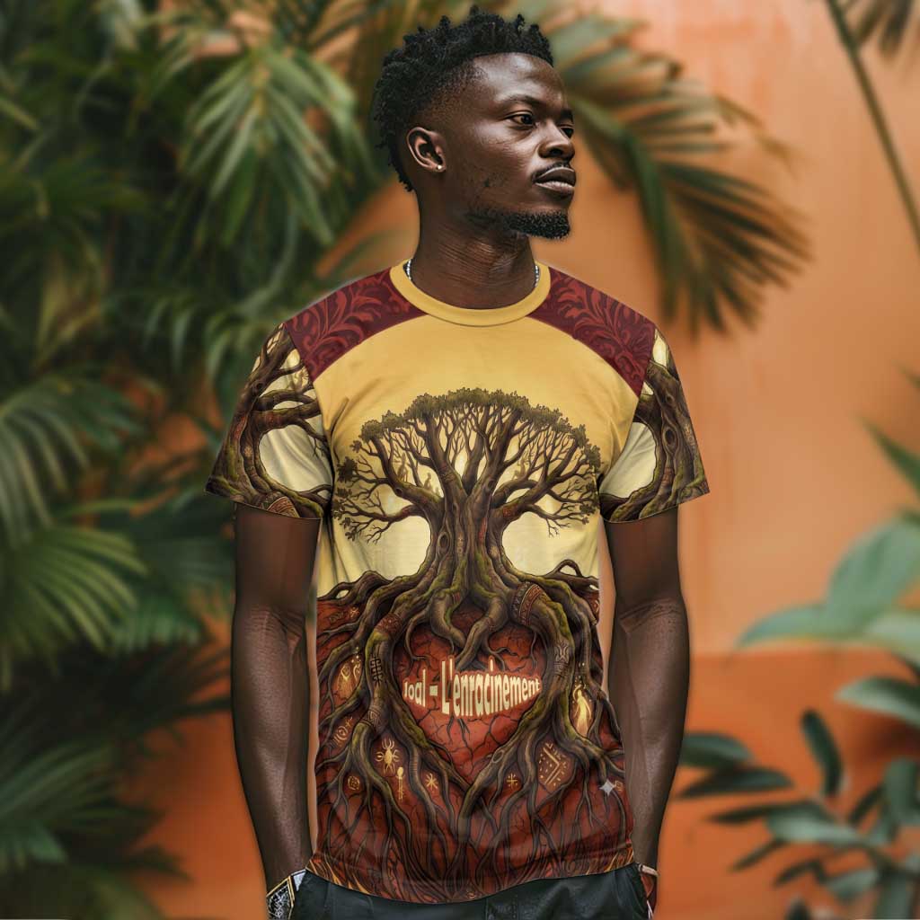 Léopold Sédar Senghor T-Shirt Sacred Baobab Tree Design African Roots and Symbols Theme Negritude Movement Graphic Tee