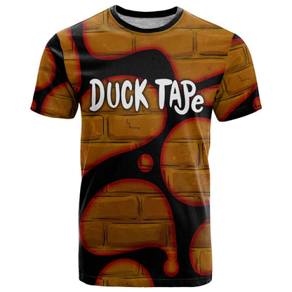 Funny Duck Tape Pun Art T-Shirt Quirky Cartoon Duck Humor Graphic Tee