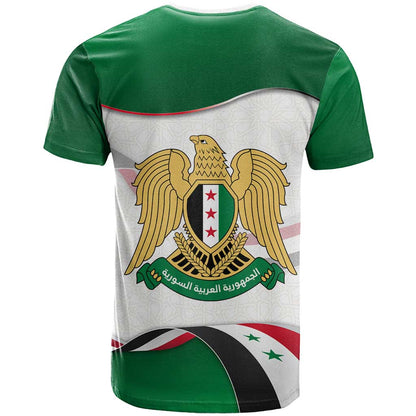 Syria Independence Day T-Shirt with National Flag and Emblem Graphic Tee