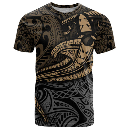 Polynesian T-Shirt Hammerhead Shark Tribal Pattern Graphic Tee