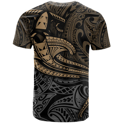 Polynesian T-Shirt Hammerhead Shark Tribal Pattern Graphic Tee