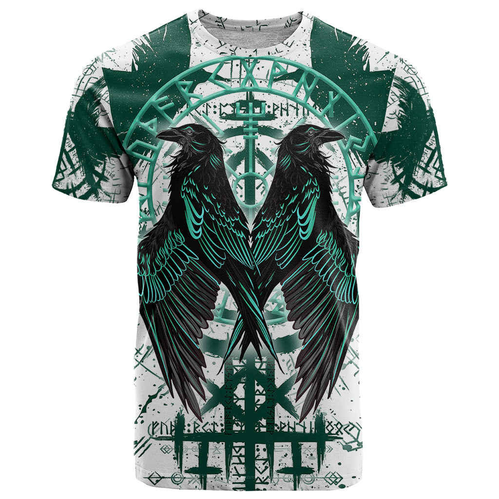 Winged Wisdom Of Viking T-Shirt Hugin, Munin, and the Vegvisir Graphic Tee