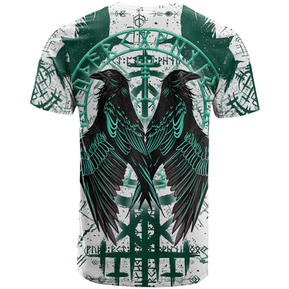 Winged Wisdom Of Viking T-Shirt Hugin, Munin, and the Vegvisir Graphic Tee
