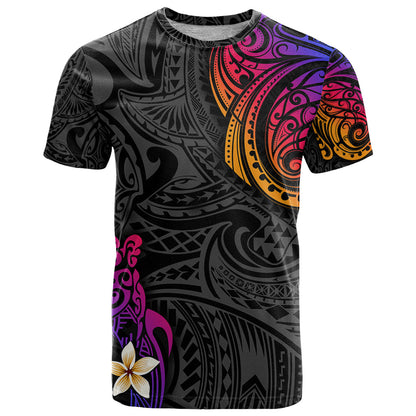 Turtle and Plumeria - Polynesian T-Shirt Graphic Tee