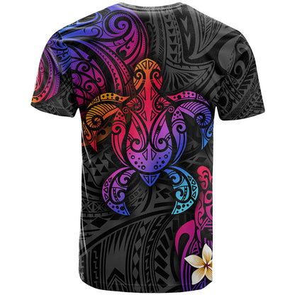 Turtle and Plumeria - Polynesian T-Shirt Graphic Tee