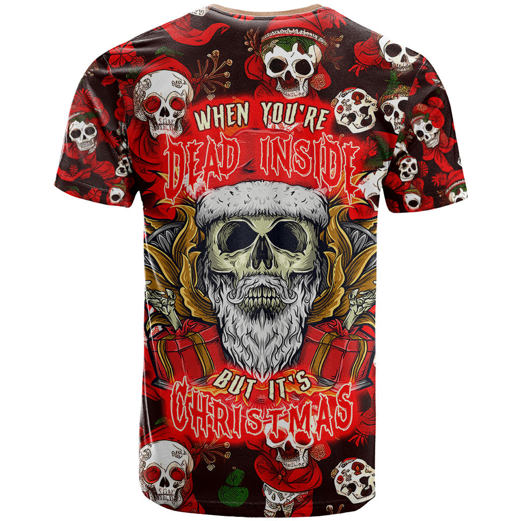 Christmas Skull T-Shirt When You're Dead Inside But It's Christmas Graphic Tee