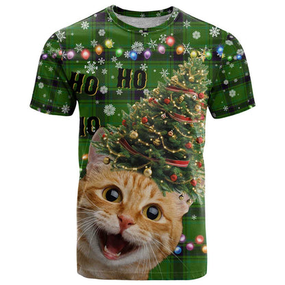 Cat Christmas Tree T-Shirt Xmas Holiday Patterns Graphic Tee