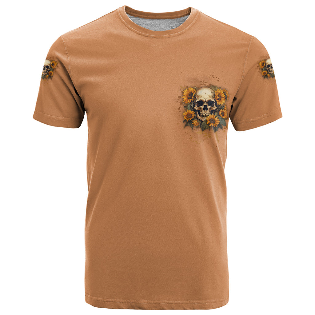 She Is Sunshine Sunflower Skull T-Shirt Graphic Tee