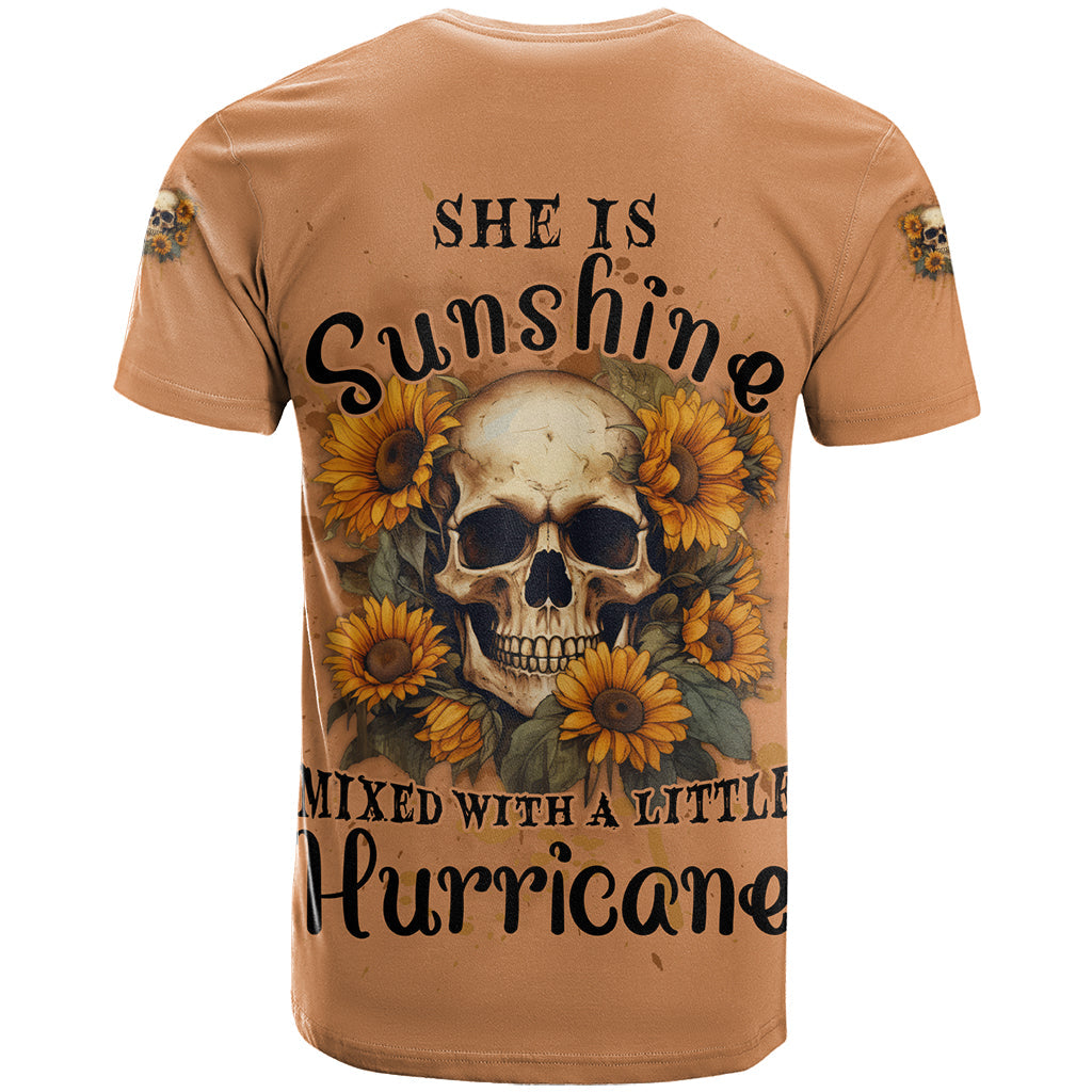 She Is Sunshine Sunflower Skull T-Shirt Graphic Tee