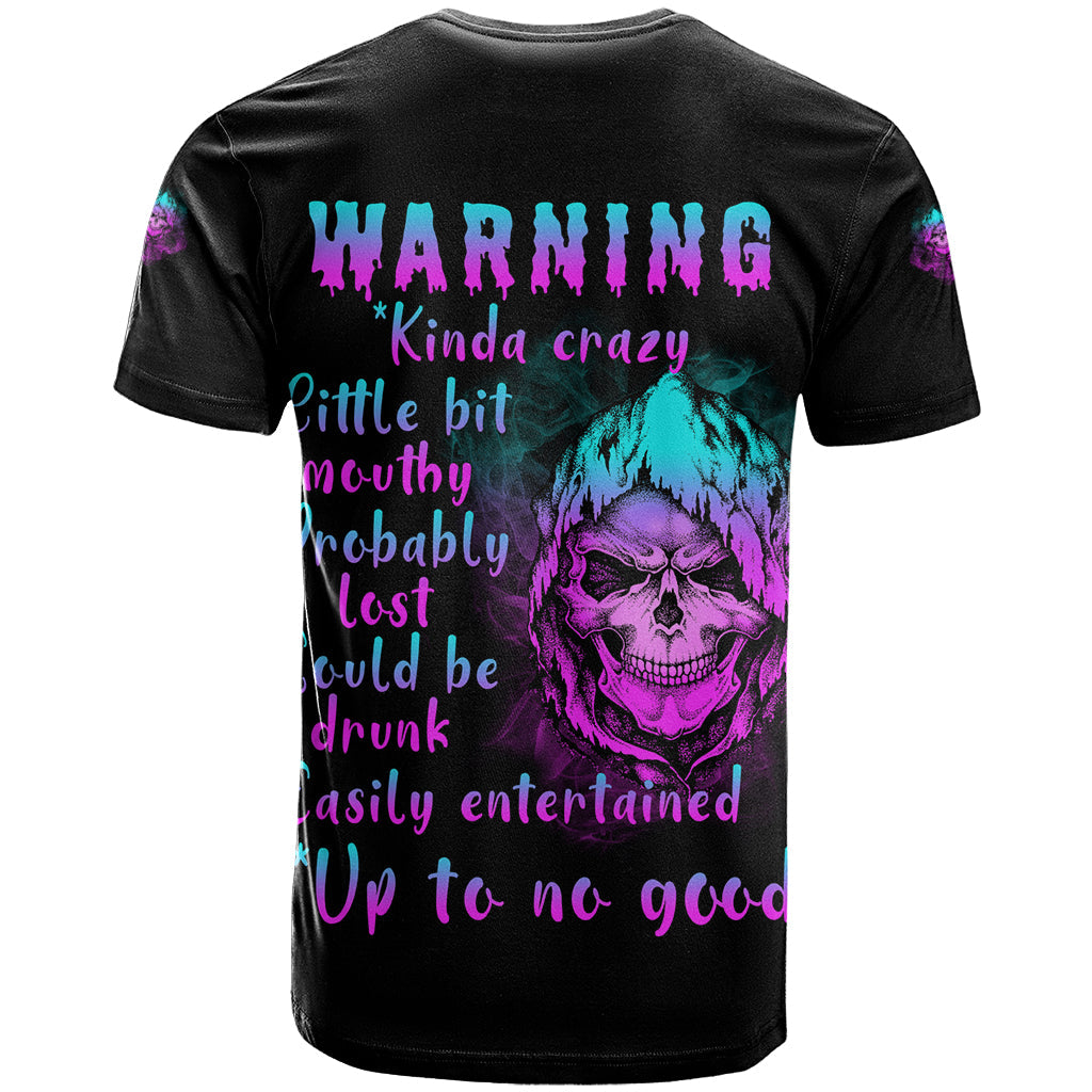 Warning Kinda Crazy Skull T-Shirt Graphic Tee