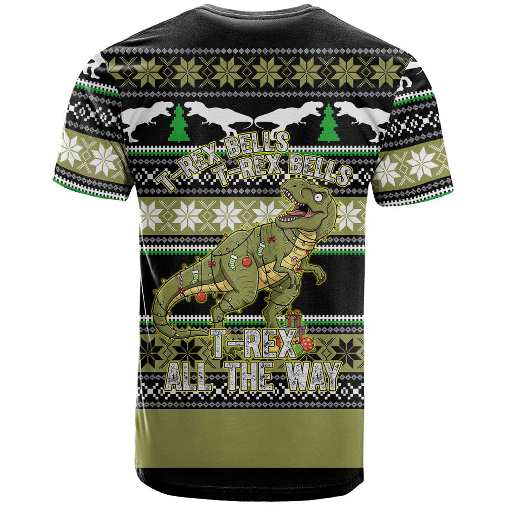 Christmas T Rex Tree T-Shirt Xmas Holiday Patterns Graphic Tee