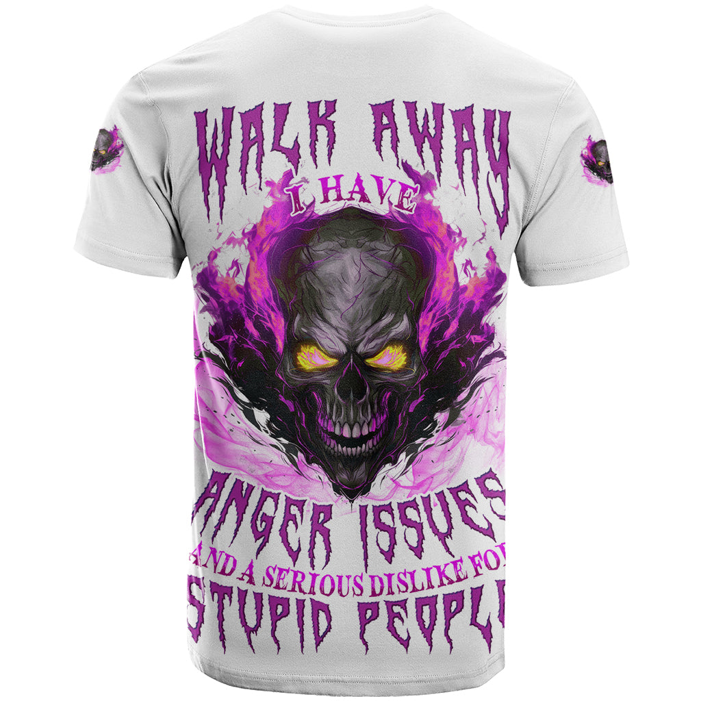Walk Away Fire Eyes Skull T-Shirt Graphic Tee
