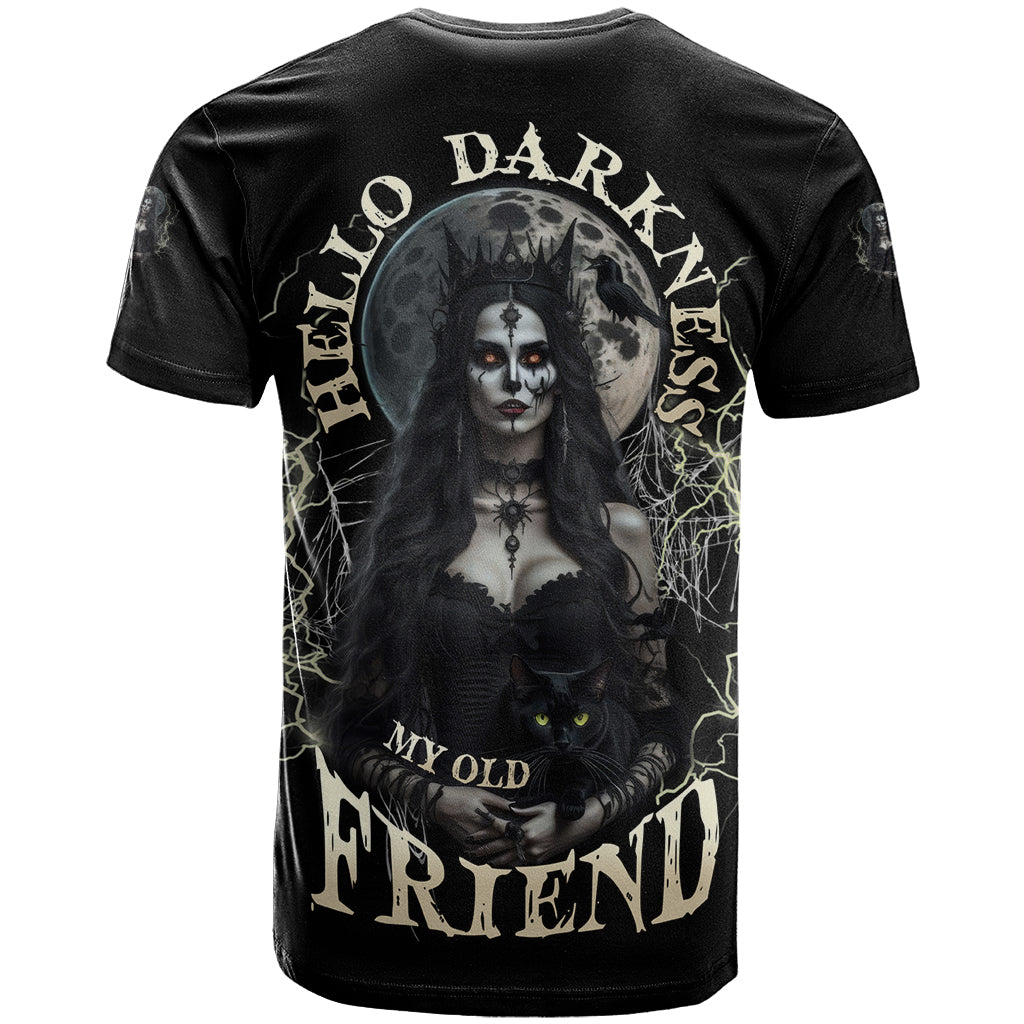 Hello Darkness My Old Friend Halloween Witch T-Shirt Graphic Tee