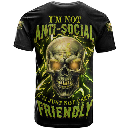 I'm Not Anti-social Mad Skull T-Shirt Graphic Tee