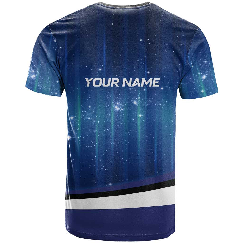Custom Galaxy Golf T-Shirt with Golfer Silhouette, Golf Ball Design Graphic Tee