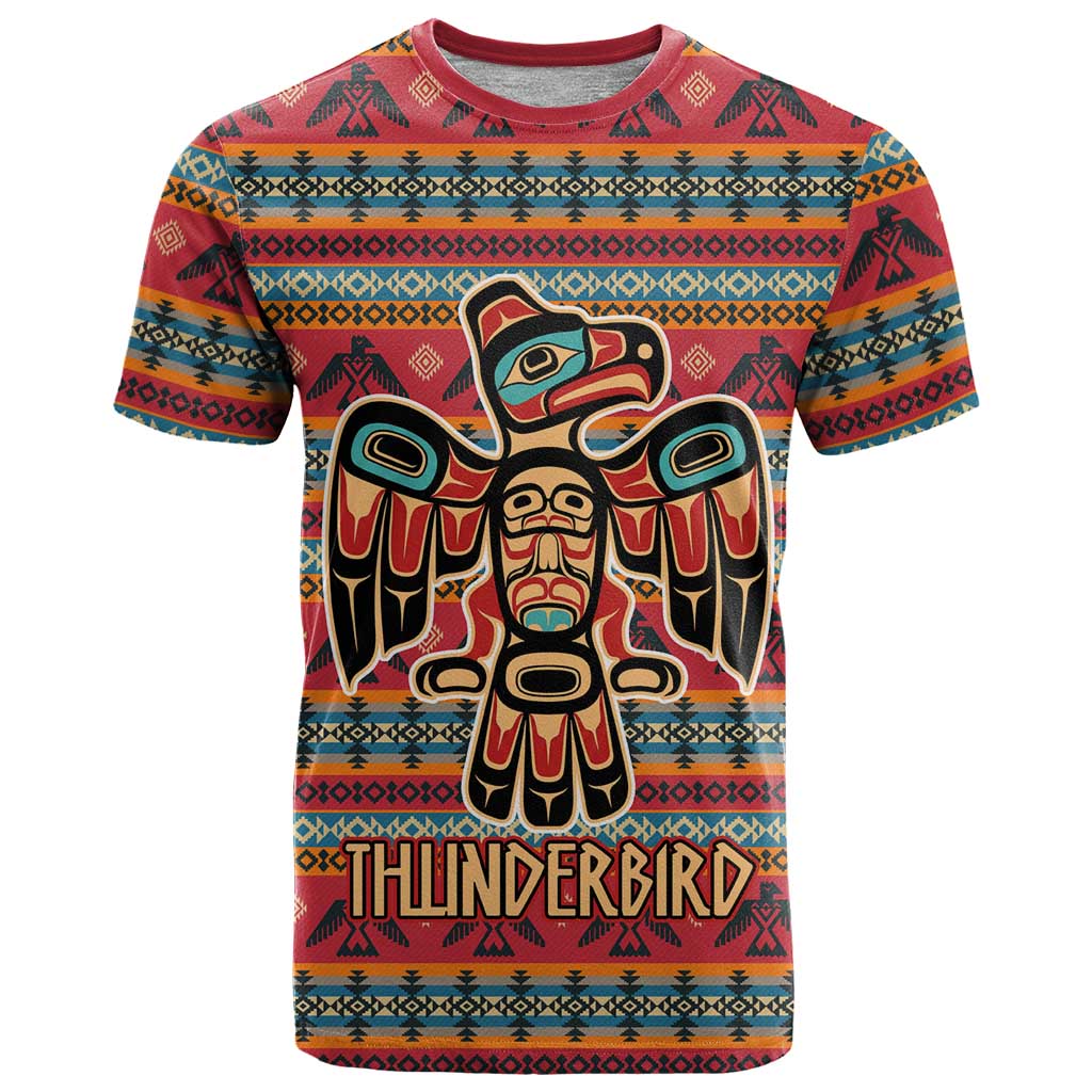 Thunderbird Totem T-Shirt Native American Geometric Tribal - Pacific Northwest Indigenous Art Graphic Tee