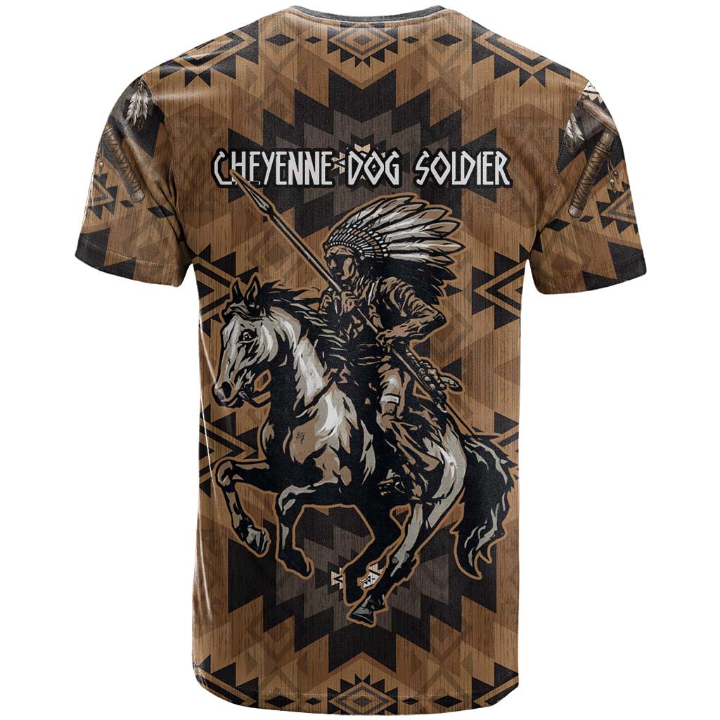 Native American Chief Warrior T-Shirt Feather Headdress and Horse Tribal Arrow Pattern Graphic Tee