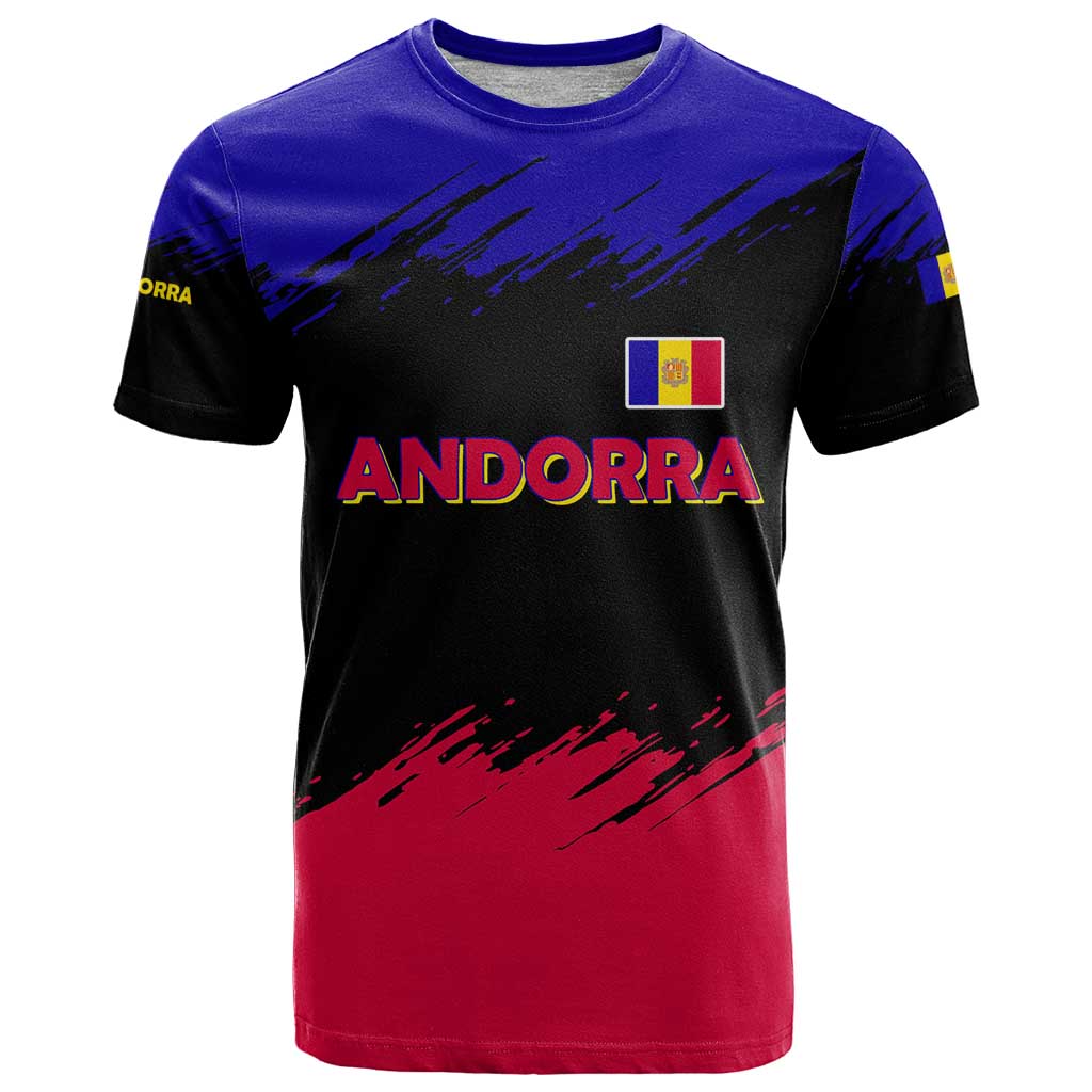 Andorra T-Shirt with Eagle Eyes and Paint Stroke Design Graphic Tee