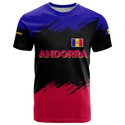 Andorra T-Shirt with Eagle Eyes and Paint Stroke Design Graphic Tee