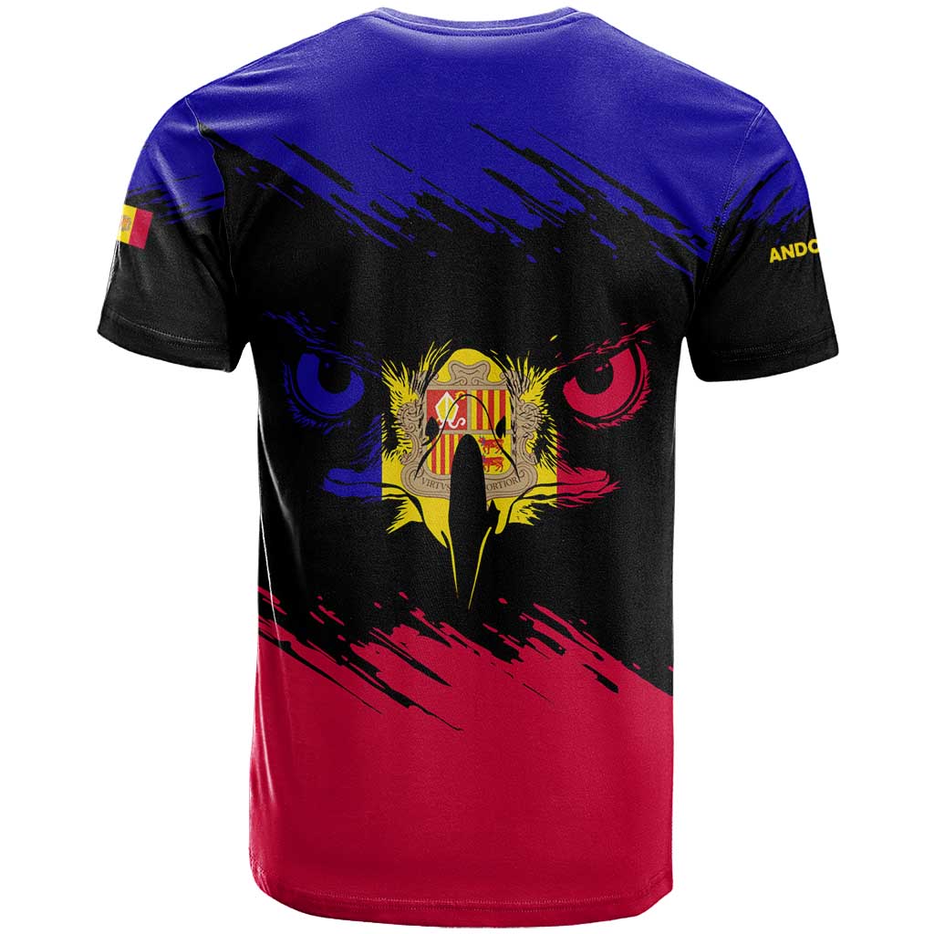 Andorra T-Shirt with Eagle Eyes and Paint Stroke Design Graphic Tee