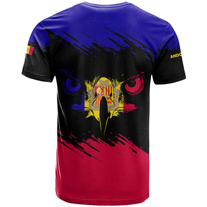 Andorra T-Shirt with Eagle Eyes and Paint Stroke Design Graphic Tee