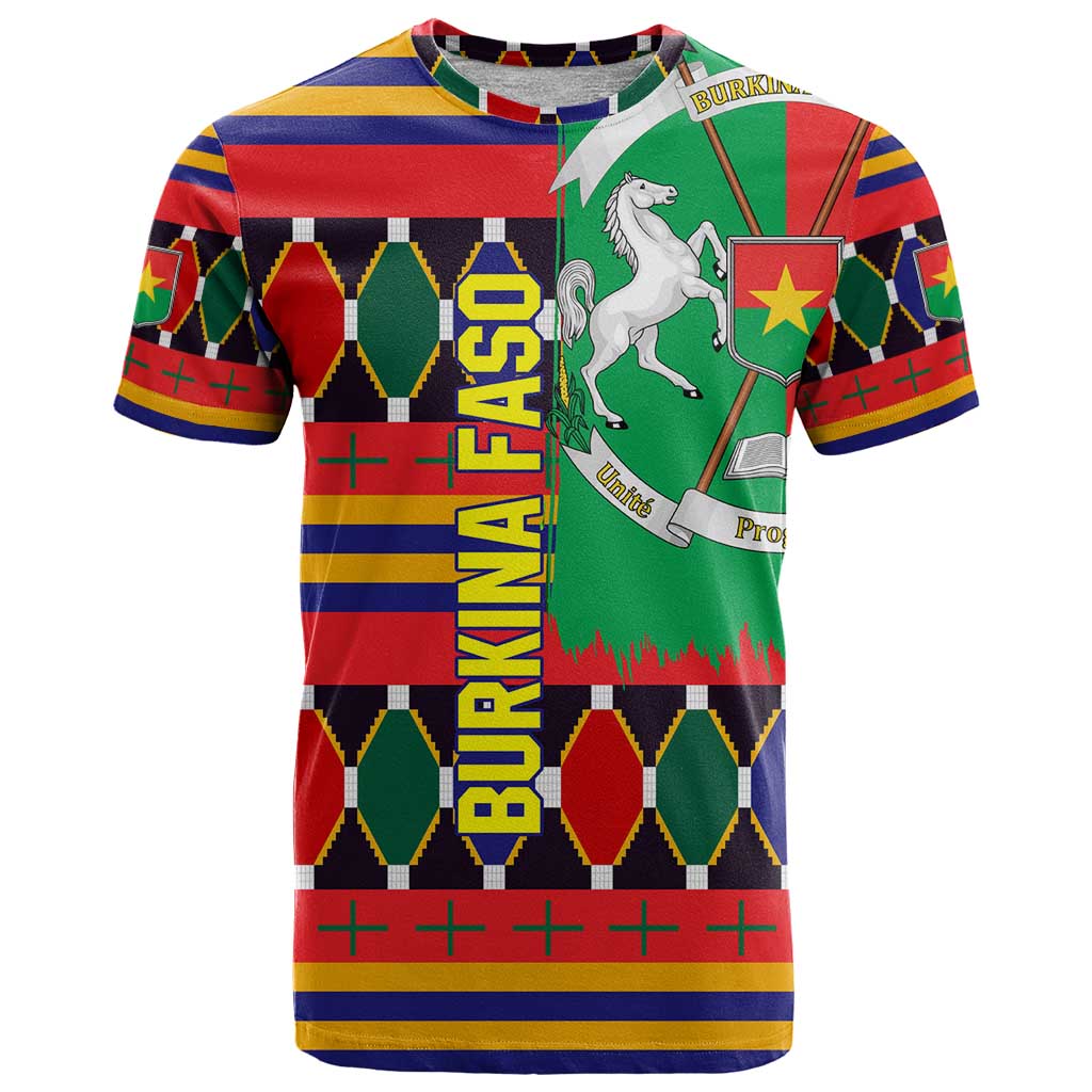 Burkina Faso T-Shirt with Red Green Blue Geometric Graphic Tee