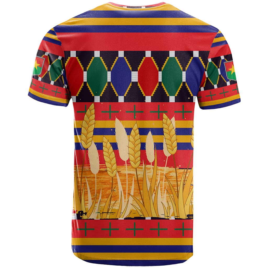Burkina Faso T-Shirt with Red Green Blue Geometric Graphic Tee