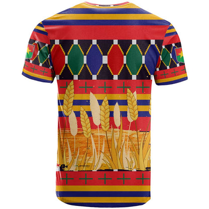 Burkina Faso T-Shirt with Red Green Blue Geometric Graphic Tee