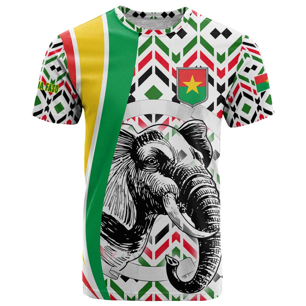 Burkina Faso T-Shirt with Red Green Black Geometric Design Graphic Tee