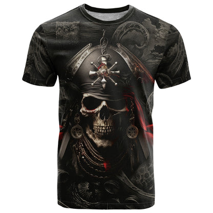 Work Like A Captain Play Like A Pirate T-Shirt Graphic Tee