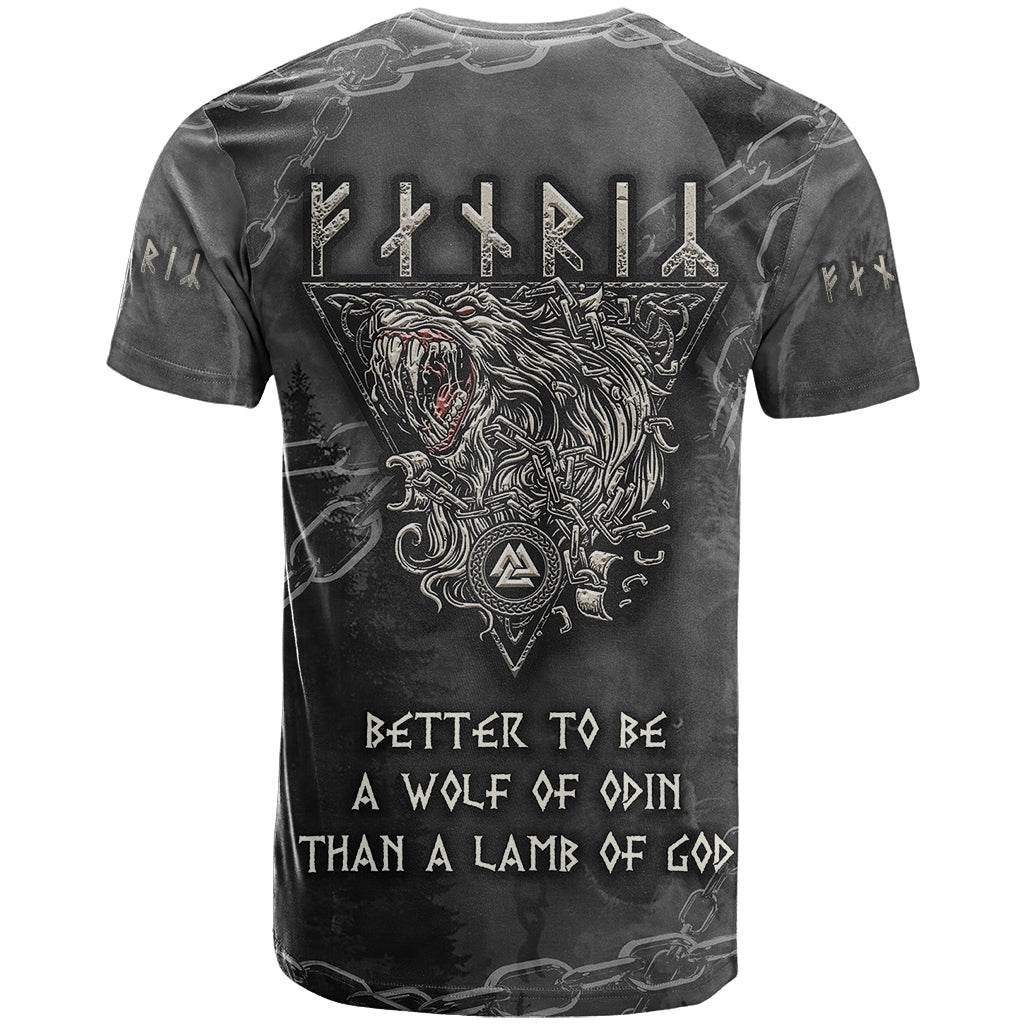 Fenir Viking T-Shirt Better to be a Wolf of Odin Graphic Tee