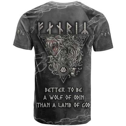 Fenir Viking T-Shirt Better to be a Wolf of Odin Graphic Tee