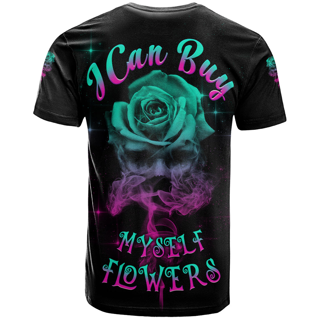 I Can Buy Myself Flowers Smoke Rose Skull T-Shirt Graphic Tee